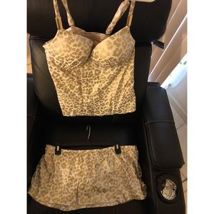 Plus size white and gold leopard bikini